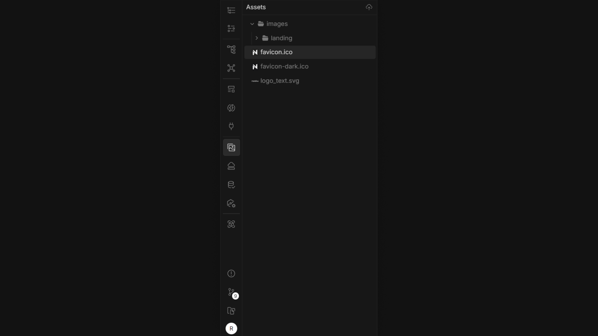 pages, components, and layouts panel