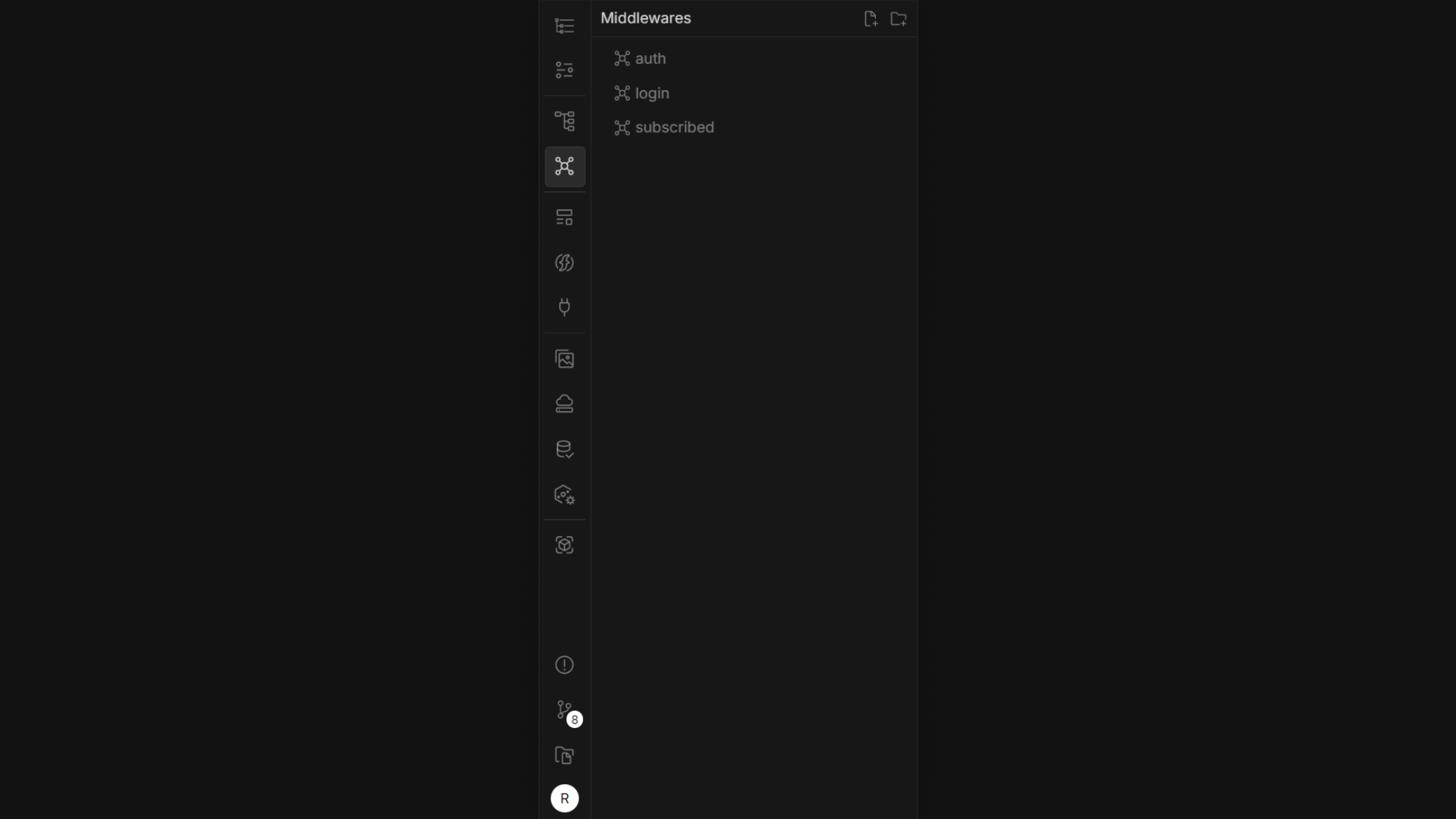 pages, components, and layouts panel