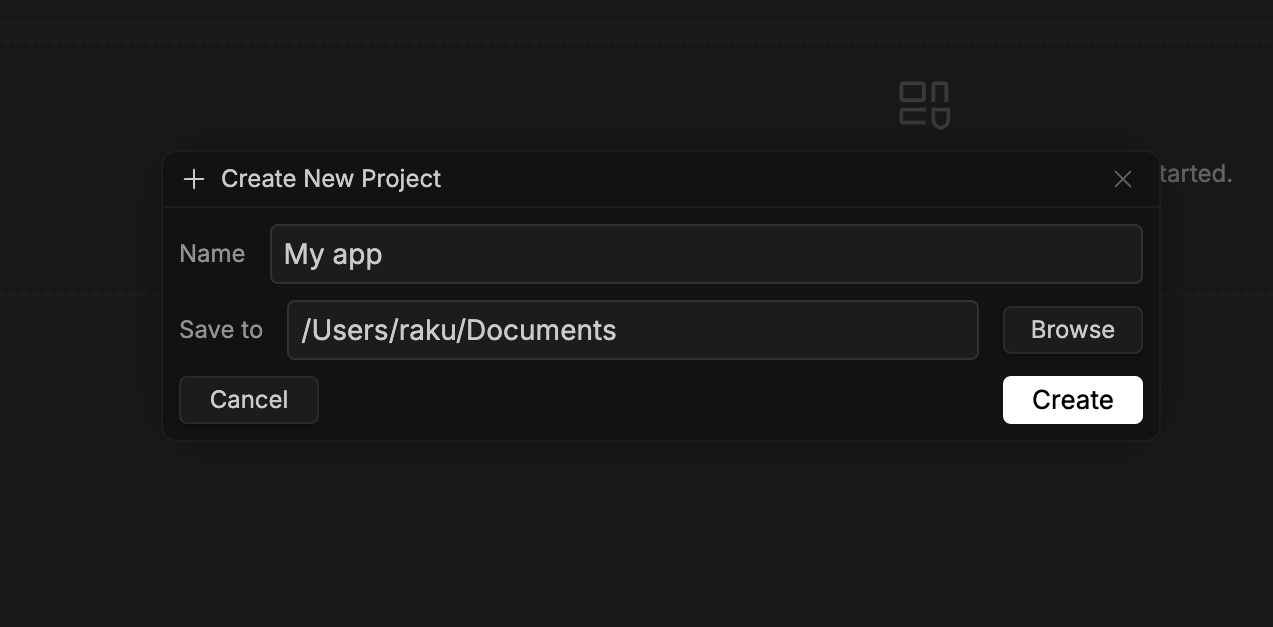 save project popup